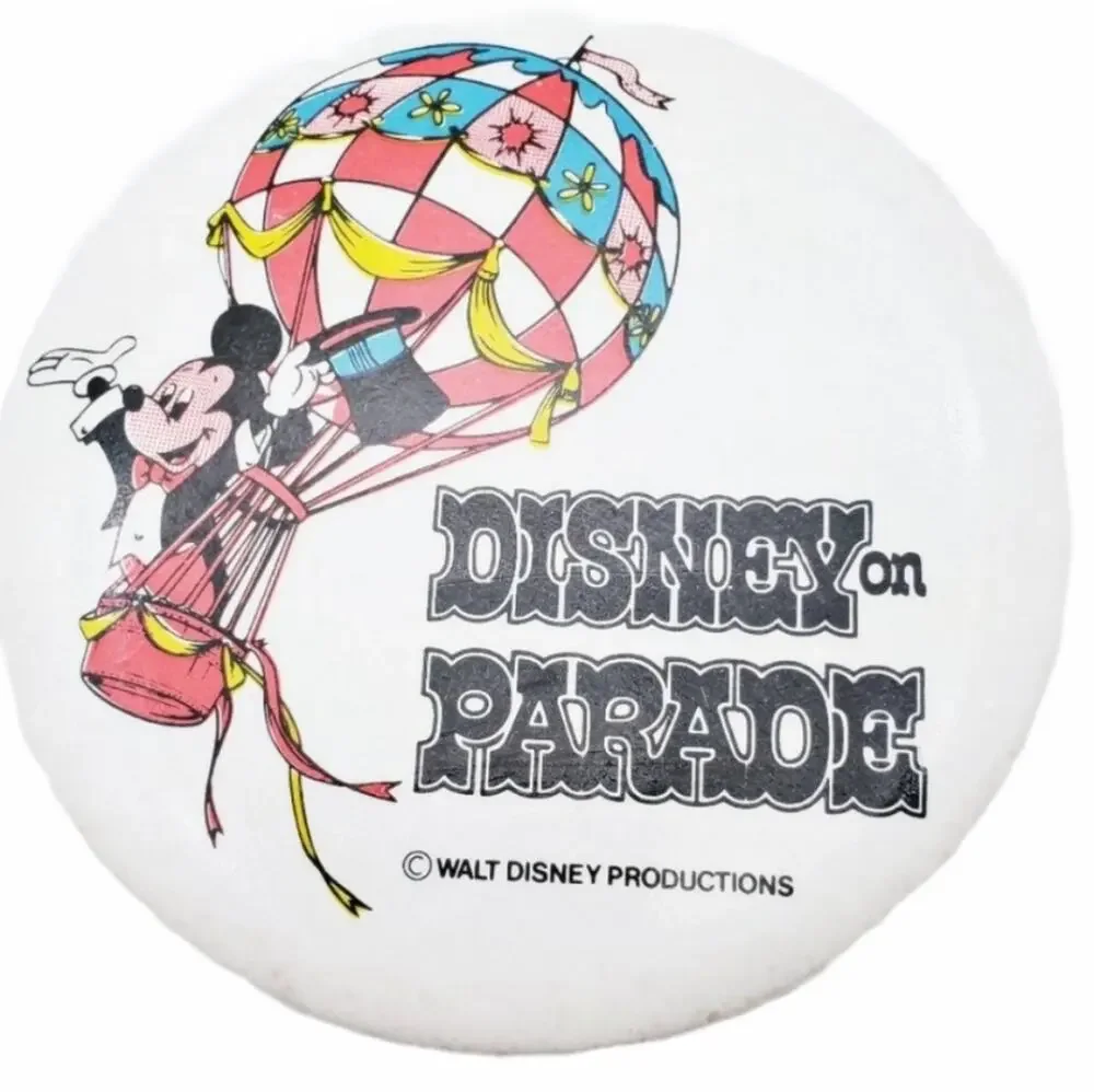 Disney Parks on Parade 70s Pinback Button Mickey Hot Air